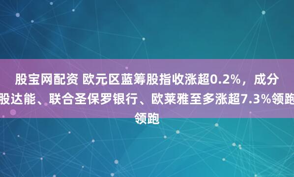 股宝网配资 欧元区蓝筹股指收涨超0.2%，成分股达能、联合圣保罗银行、欧莱雅至多涨超7.3%领跑